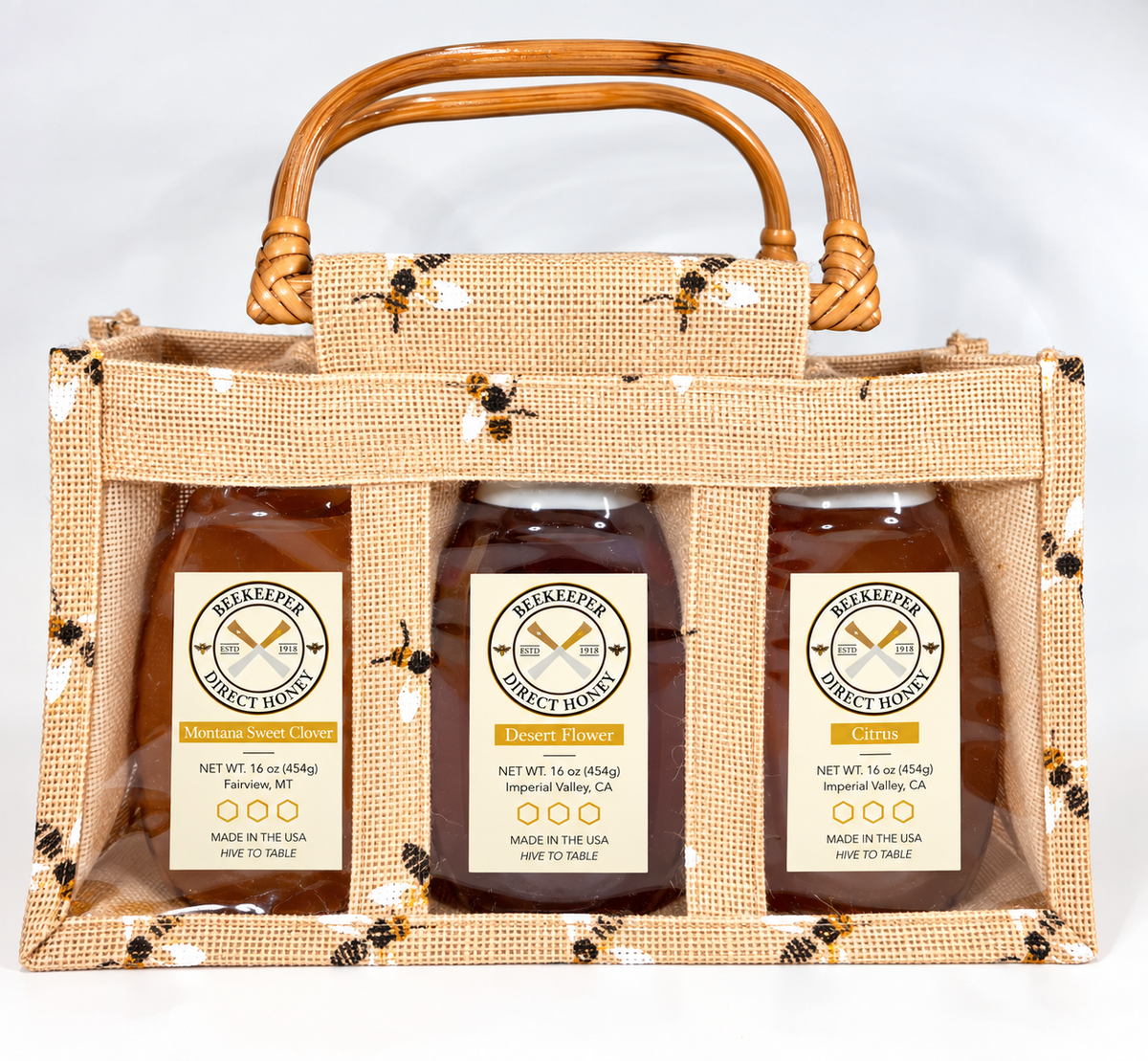 Beekeeper Direct Honey – Build Your Own 3 Bottle Gift Bag